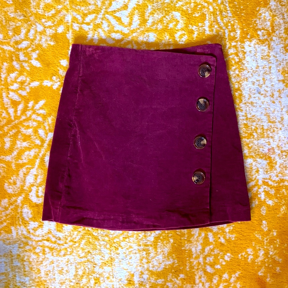 Maroon Corduroy Skirt